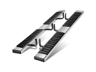 6.75-Inch Wide Flat Running Boards; Chrome (05-25 Frontier Crew Cab)
