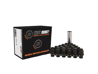 Black Acorn Spline ET Lug Nuts; M12x1.25; Set of 24 (05-26 Frontier)