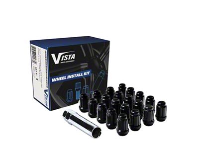 Black Acorn Spline Lug Nuts; M12x1.25; Set of 24 (05-26 Frontier)