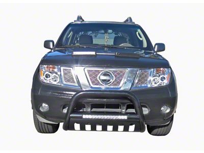 Bull Bar with Skid Plate and 20-Inch LED Light Bar; Black (05-21 Frontier)