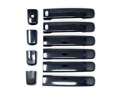 Chrome Delete Door Handle Covers; Gloss Black (05-21 Frontier)
