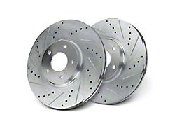 Drilled and Slotted 6-Lug Rotors; Front Pair (05-19 4.0L Frontier)