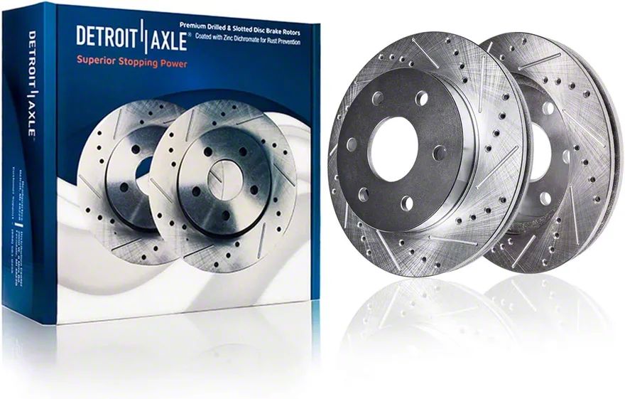 Frontier Drilled and Slotted 6-Lug Rotors; Front Pair (05-19