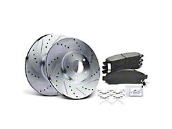 Drilled and Slotted 6-Lug Brake Rotor and Pad Kit; Front (05-25 V6 Frontier)