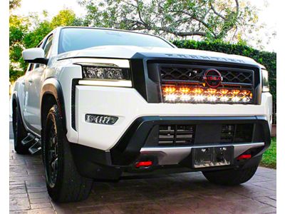 Dual 30-Inch Amber and White LED Light Bars with Grille Mounting Brackets (22-25 Frontier)
