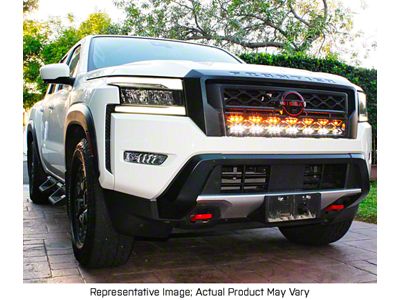 Dual 30-Inch White and Amber LED Light Bars with Grille Mounting Brackets (22-25 Frontier)