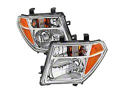 Factory Style Headlights with Amber Reflectors; Chrome Housing; Clear Lens (05-08 Frontier)