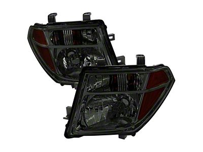 Factory Style Headlights with Amber Reflectors; Chrome Housing; Smoked Lens (05-08 Frontier)