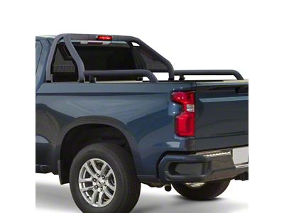 Gladiator Roll Bar with 7-Inch Black Round LED Lights; Black (05-21 Frontier)