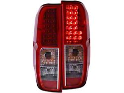 LED Tail Lights; Chrome Housing; Red Clear Lens (05-21 Frontier)