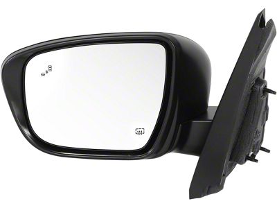 OE Style Powered Heated Mirror; Driver Side; Paintable Black (22-25 Frontier w/ Blind Spot Monitoring & Intelligent Around View System)