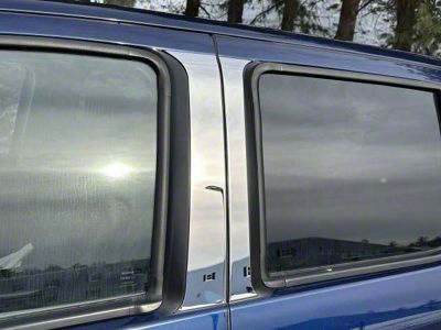 Pillar Post Trim; Stainless Steel; 4-Piece (22-25 Frontier Crew Cab)