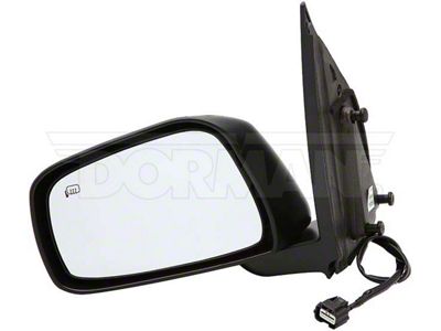 Powered Heated Side Mirror; Driver Side; Black (05-15 Frontier Crew Cab)