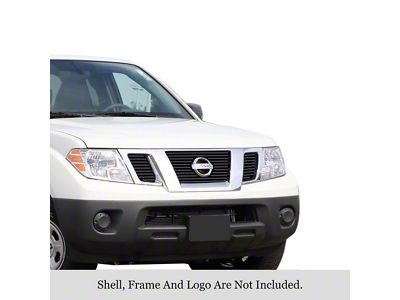 Stainless Steel Billet Upper Overlay Grille; Black (09-21 Frontier)