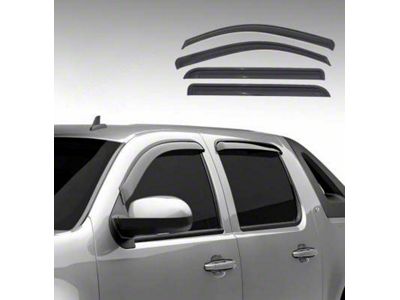 Tape-On Rain Guards; Front and Rear; Smoke (05-21 Frontier)