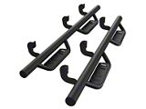 Tubular Style Drop Side Step Bars; Fine Textured Black (05-26 Frontier Crew Cab)