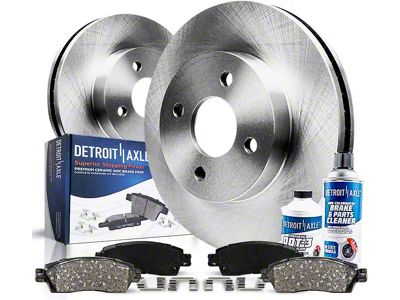 Vented 6-Lug Brake Rotor, Pad, Brake Fluid and Cleaner Kit; Front (05-25 V6 Frontier)