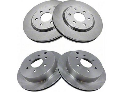Vented 6-Lug Rotors; Front and Rear (05-26 V6 Frontier)