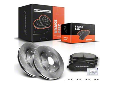 Vented 6-Lug Brake Rotor and Pad Kit; Front (05-19 V6 Frontier)