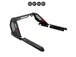 Vigor Roll Bar with 5.30-Inch Black Round Flood LED Lights; Black (05-21 Frontier)