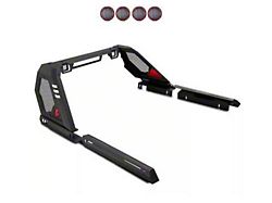 Vigor Roll Bar with 5.30-Inch Red Round Flood LED Lights; Black (05-21 Frontier)