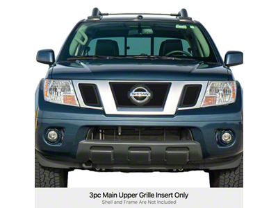 Wire Mesh Upper Grille Overlay with Emblem Hole; Black (09-21 Frontier)