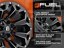 Fuel Wheels Assault Satin Black Machined Wheel; 18x9 (07-18 Jeep Wrangler JK)