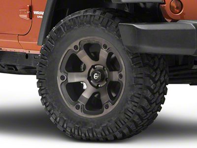 Fuel Wheels Beast Matte Black Machined Wheel; 18x9; -12mm Offset (07-18 Jeep Wrangler JK)