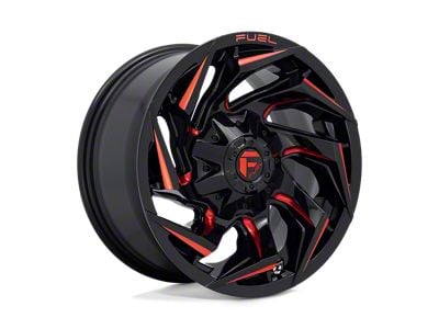 Fuel Wheels Reaction Gloss Black Milled with Red Tint 6-Lug Wheel; 20x9; 1mm Offset (22-25 Bronco Raptor)