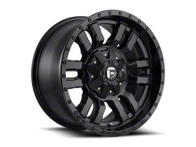 Fuel Wheels Sledge Matte Black with Gloss Black Lip 6-Lug Wheel; 22x9.5; 19mm Offset (22-25 Bronco Raptor)