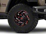 Fuel Wheels Reaction Gloss Black Milled with Red Tint Wheel; 17x9; -12mm Offset (20-25 Jeep Gladiator JT)