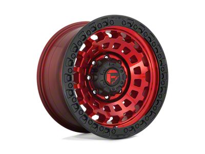 Fuel Wheels Zephyr Candy Red with Black Bead Ring Wheel; 17x9; -12mm Offset (20-25 Jeep Gladiator JT)