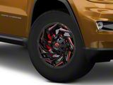 Fuel Wheels Reaction Gloss Black Milled with Red Tint Wheel; 18x9; -12mm Offset (11-21 Jeep Grand Cherokee WK2)