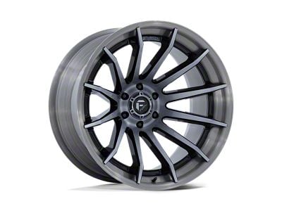 Fuel Wheels Burn Gloss Black with Brushed Gray Tint Face and Lip Wheel; 20x9; 1mm Offset (22-25 Jeep Grand Cherokee WL)