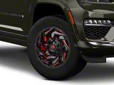 Fuel Wheels Reaction Gloss Black Milled with Red Tint Wheel; 18x9; -12mm Offset (22-25 Jeep Grand Cherokee WL)