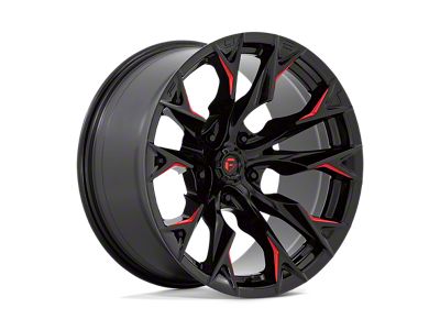 Fuel Wheels Flame Gloss Black Milled with Candy Red Wheel; 20x10; -18mm Offset (18-25 Jeep Wrangler JL)