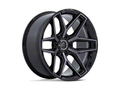 Fuel Wheels Flux Gloss Black Brushed Face with Gray Tint Wheel; 22x12; -44mm Offset (18-25 Jeep Wrangler JL)