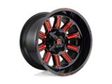Fuel Wheels Hardline Gloss Black with Red Tinted Clear Wheel; 18x9; 1mm Offset (18-25 Jeep Wrangler JL)