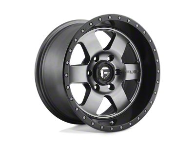 Fuel Wheels Podium Matte Gunmetal with Black Bead Ring Wheel; 17x9; -12mm Offset (18-25 Jeep Wrangler JL)