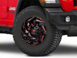 Fuel Wheels Reaction Gloss Black Milled with Red Tint Wheel; 18x9; -12mm Offset (18-25 Jeep Wrangler JL)