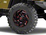 Fuel Wheels Reaction Gloss Black Milled with Red Tint Wheel; 18x9; -12mm Offset (97-06 Jeep Wrangler TJ)