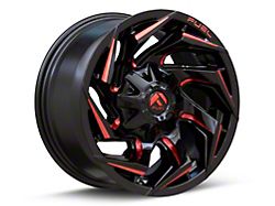 Fuel Wheels Reaction Gloss Black Milled with Red Tint Wheel; 20x10; -18mm Offset (87-95 Jeep Wrangler YJ)