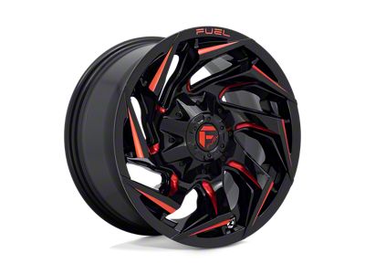 Fuel Wheels Reaction Gloss Black Milled with Red Tint 6-Lug Wheel; 20x9; 20mm Offset (24-25 Tacoma)