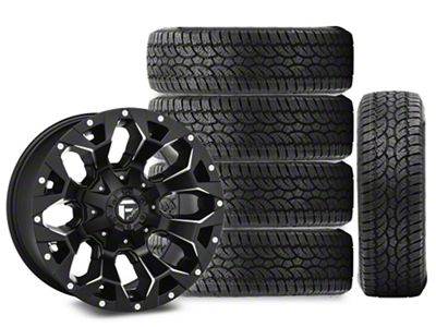 17x9 Fuel Assault Wheel & 32in Atturo All-Terrain Trail Blade A/T Tire Package; Set of 5 (18-25 Jeep Wrangler JL)