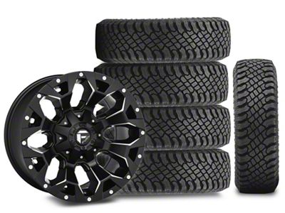 17x9 Fuel Assault Wheel & 33in Atturo All-Terrain Trail Blade X/T Tire Package; Set of 5 (07-18 Jeep Wrangler JK)