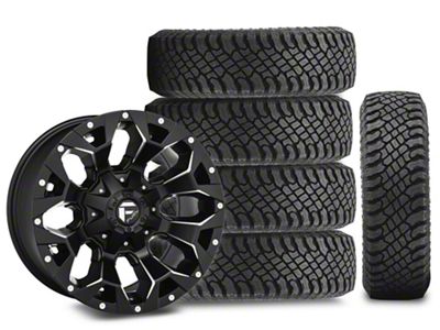 17x9 Fuel Assault Wheel & 33in Atturo All-Terrain Trail Blade X/T Tire Package; Set of 5 (18-25 Jeep Wrangler JL)