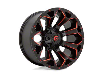 Fuel Wheels Assault Matte Black Red Milled 6-Lug Wheel; 20x12; -43mm Offset (03-09 4Runner)