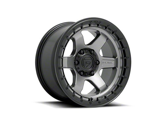Fuel Wheels Titan Block Matte Gunmetal with Black Ring 6-Lug Wheel ...