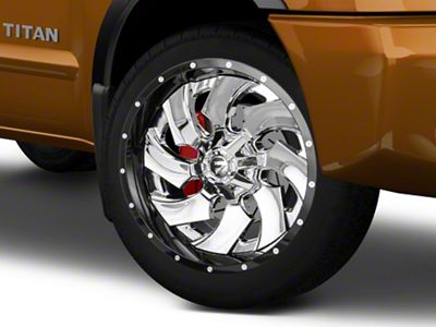 Fuel Wheels Cleaver Chrome with Gloss Black 6-Lug Wheel; 22x10; -13mm Offset (04-15 Titan)