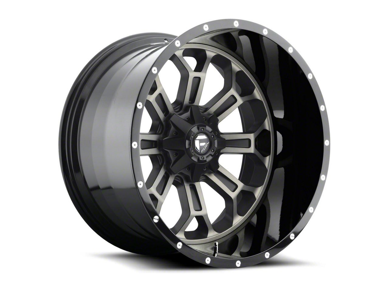 Fuel Wheels Titan Crush Matte Black Machined 6-Lug Wheel; 22x12; -44mm ...